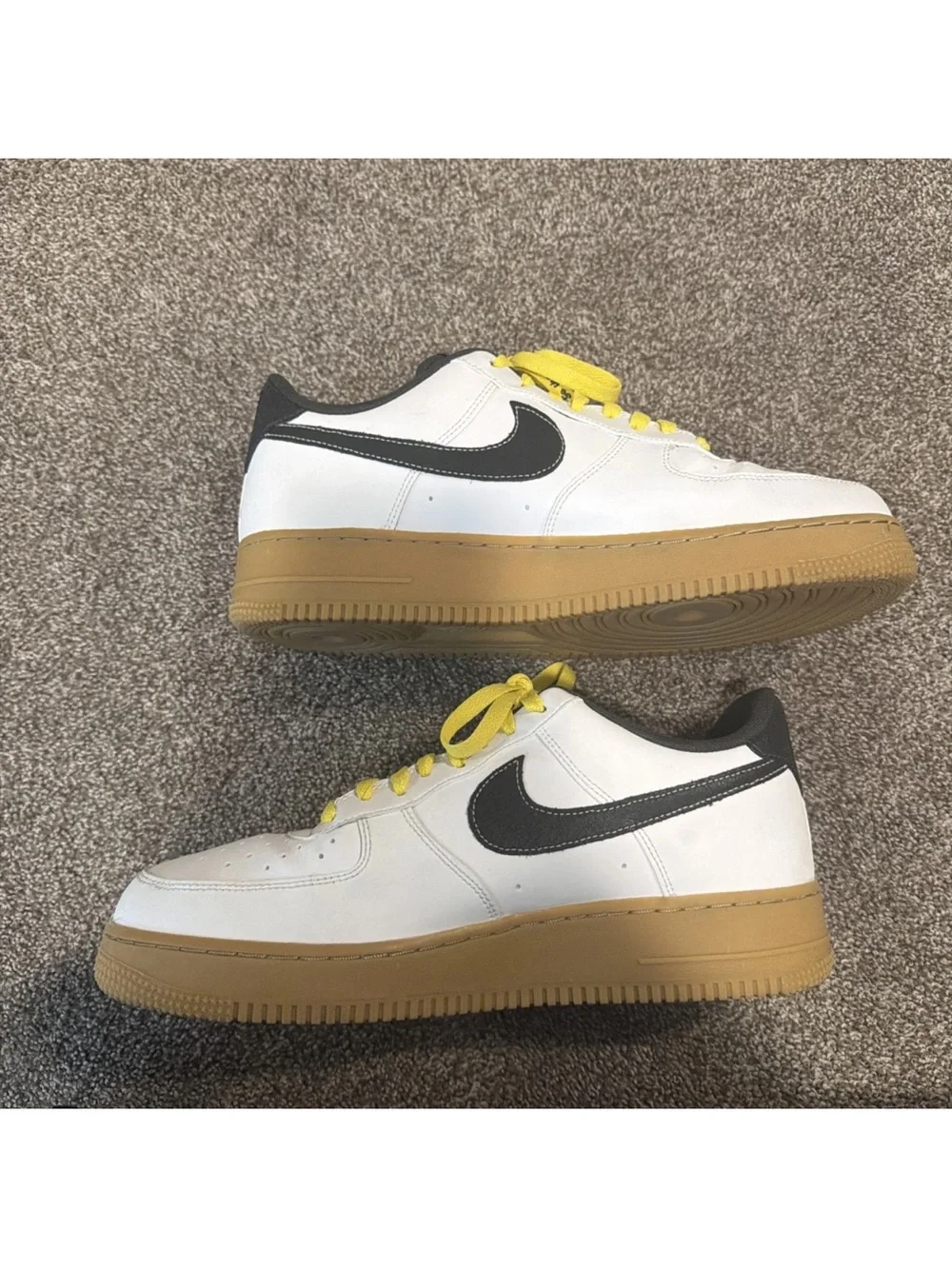 Nike Air Force 1 White Black Yellow Gum Smiley Face